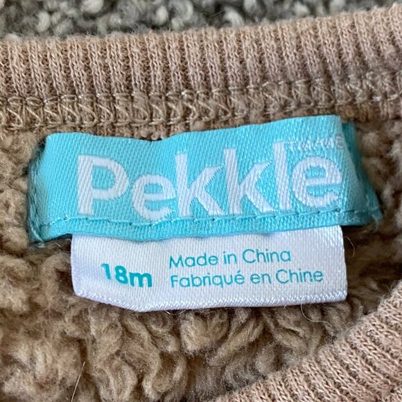 2/$15 Pekkle Brown Zebra Sweater Baby Size 18 Months - Picture 3 of 5